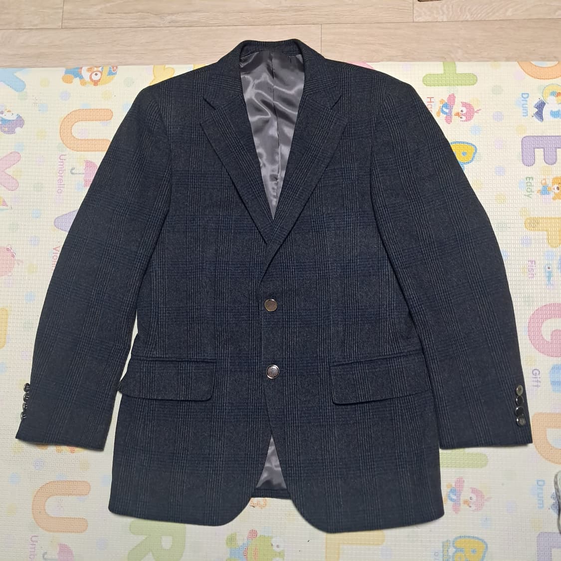 반도INC 울 실크 혼방 체크 모 자켓 95~100 상품이미지6