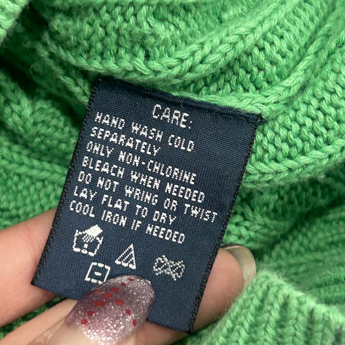 Polo 폴로 핑크포니 그린 브이넥 케이블 니트 가디건  상품이미지6