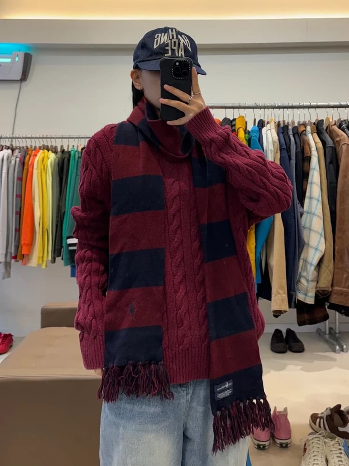 폴로 랄프로렌 00's 캐시미어 블렌드 단가라 롱 머플러 A1821 상품이미지2