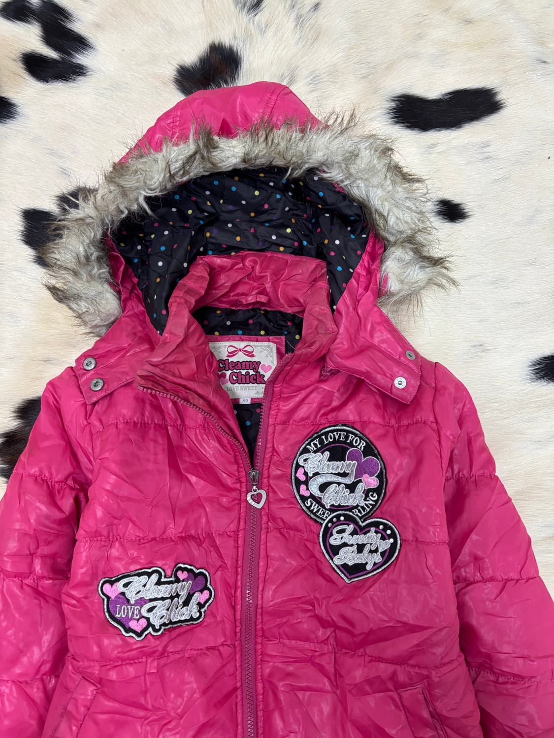 GAL Patch Detail Pink Fur Padding 상품이미지7