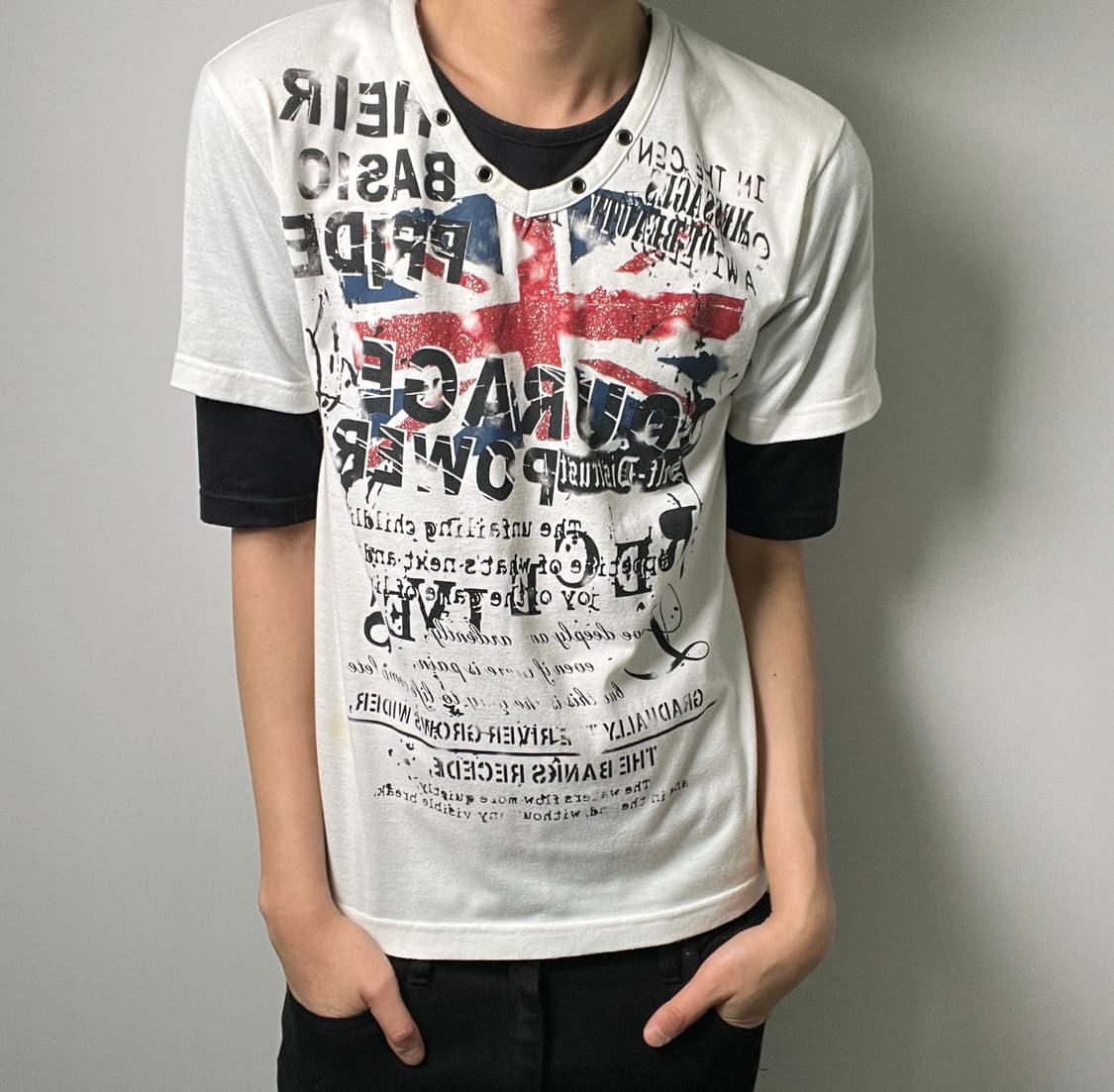 jpn vtg 락 펑크 y2k 레이어드 반팔 티셔츠 XL 상품이미지1