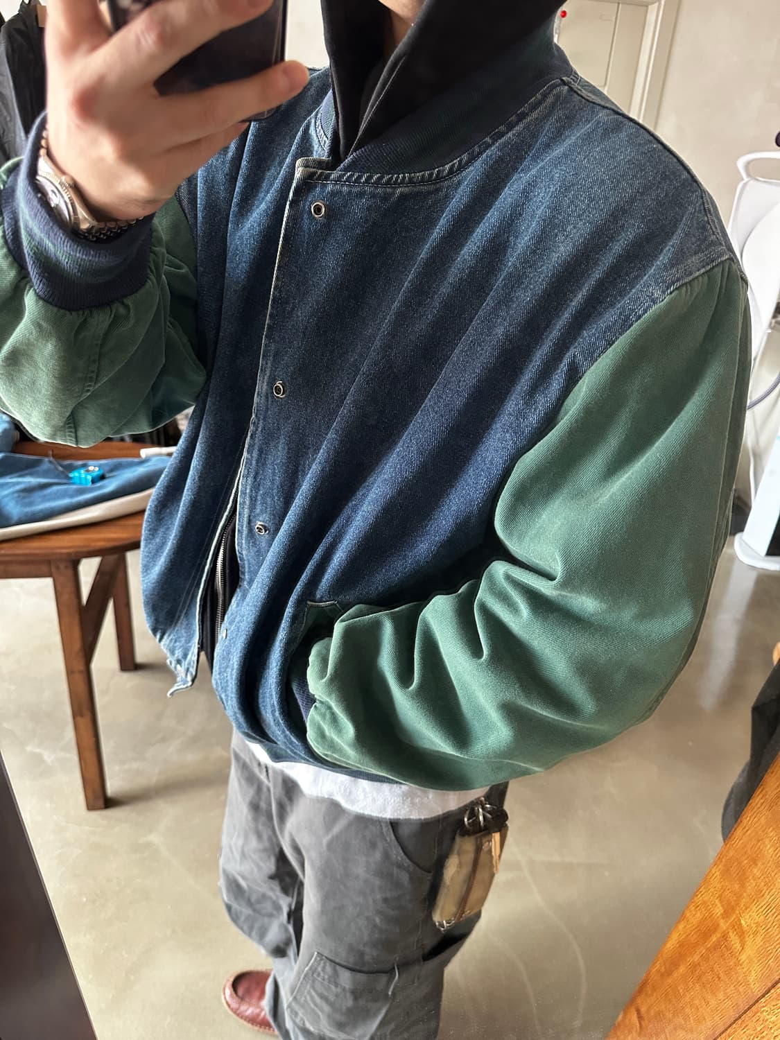 Hartwell ViaSport 데님 바시티 자켓 made in usa 상품이미지6