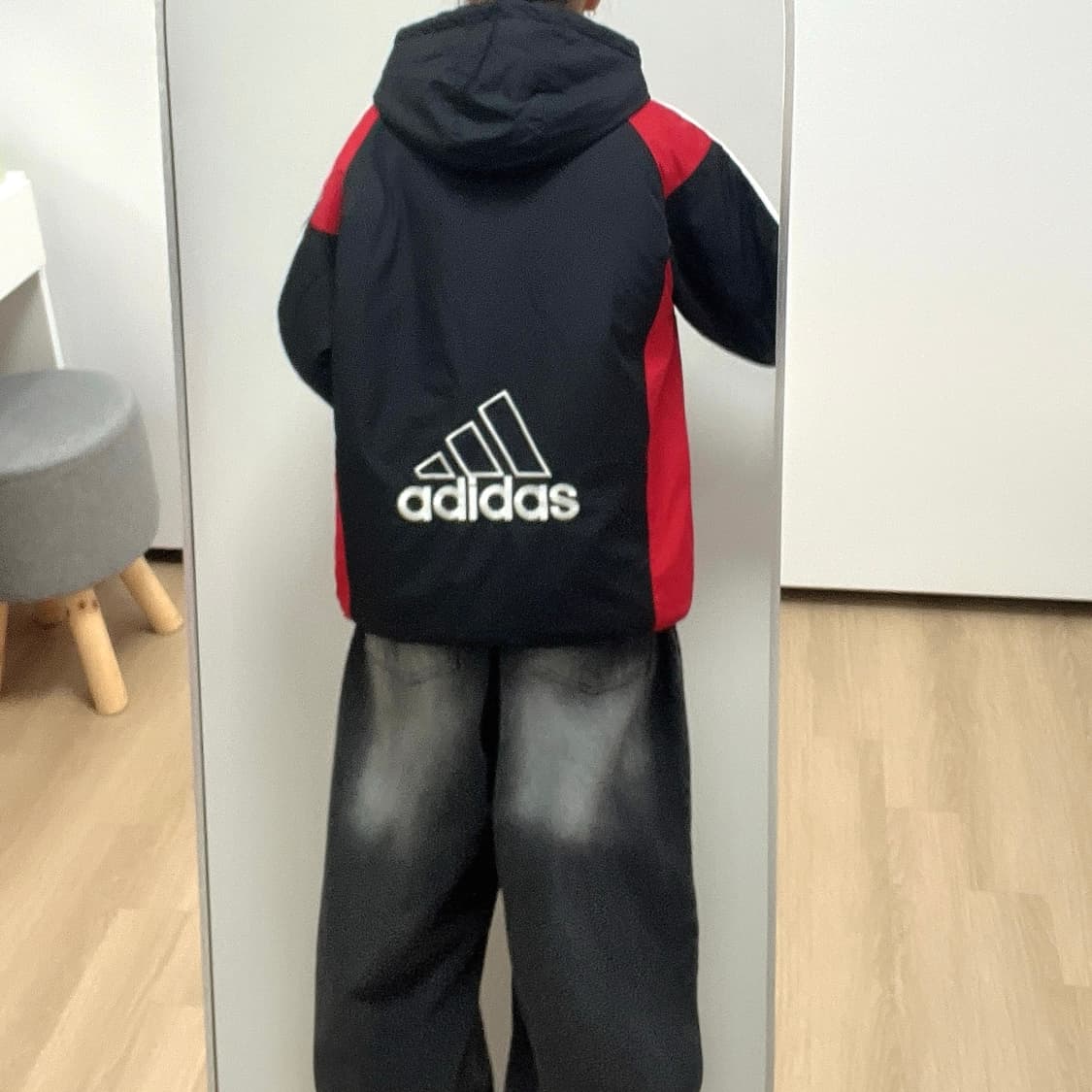 아디다스 빅로고 누빔안감 바람막이 점퍼 상품이미지1