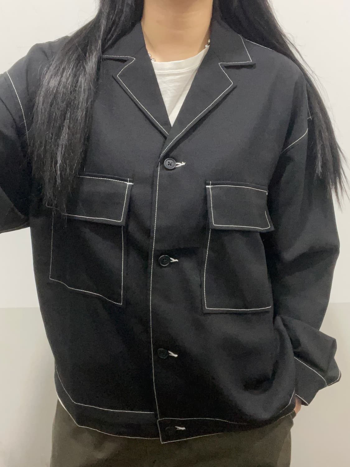 Beams heart 빔즈하트 스티치 유틸리티 셔츠 자켓 상품이미지1