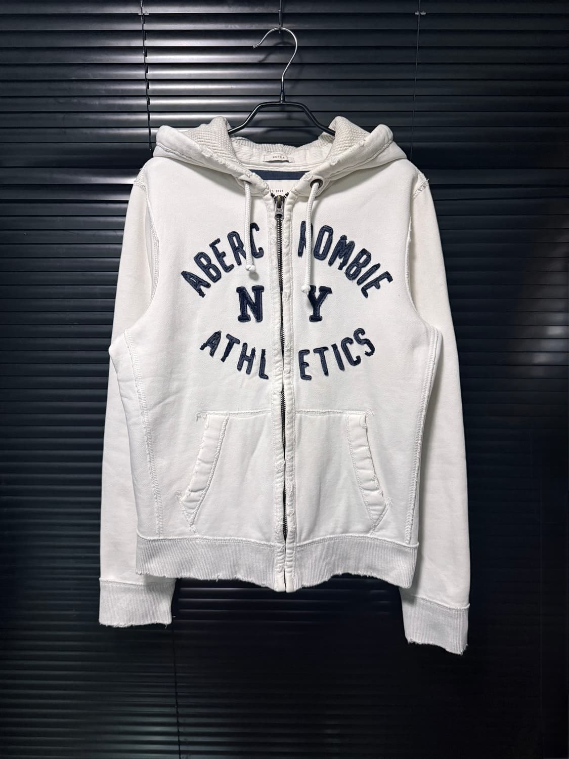 아베크롬비 후드 후디 집업 스웻 화이트 흰색 L 양홍원 Y2K 빈티지 상품이미지5