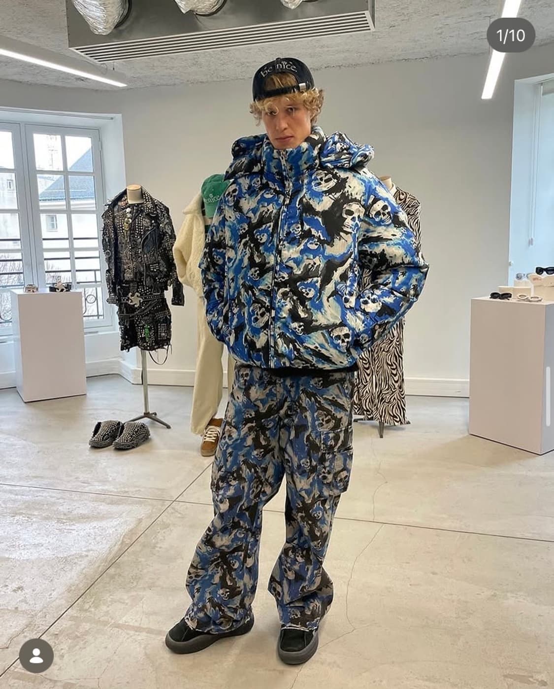 ERL 스컬프린트 카고팬츠 상품이미지4