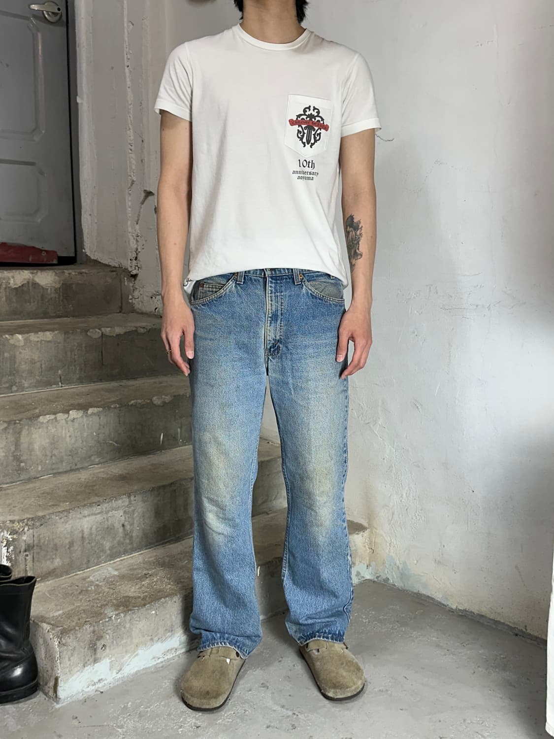 80's USA Made 빈티지 리바이스 517 오렌지탭 부츠컷 플레어진 상품이미지2