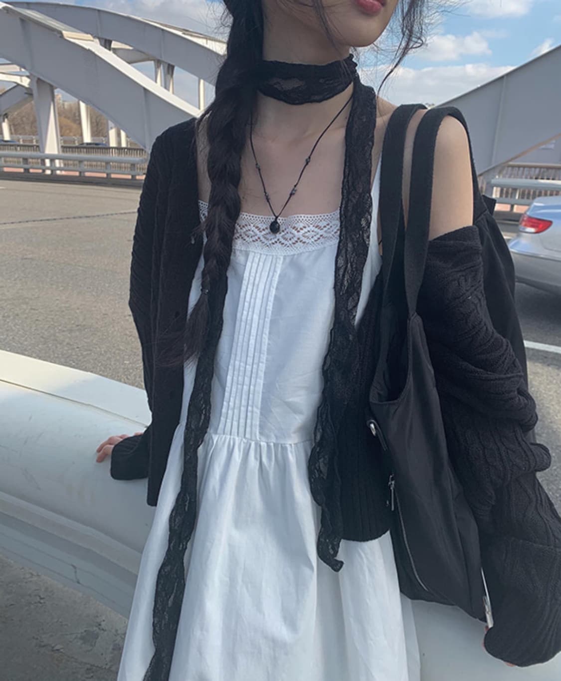 애니원모어 가디건 원피스 세트 상품이미지1