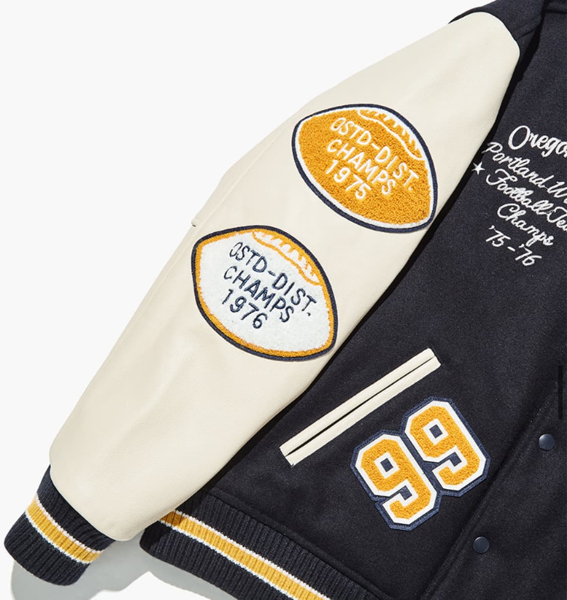 와펜 바시티 소가죽 자켓 상품이미지4