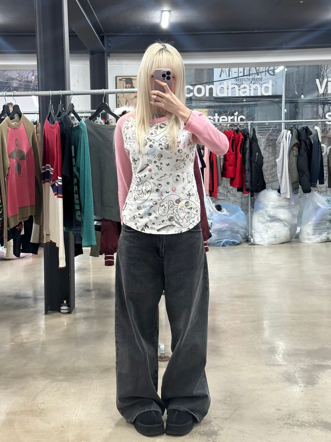 히스테릭 글래머X레드 제플린 콜라보레이션 라글란 긴팔 상품이미지3