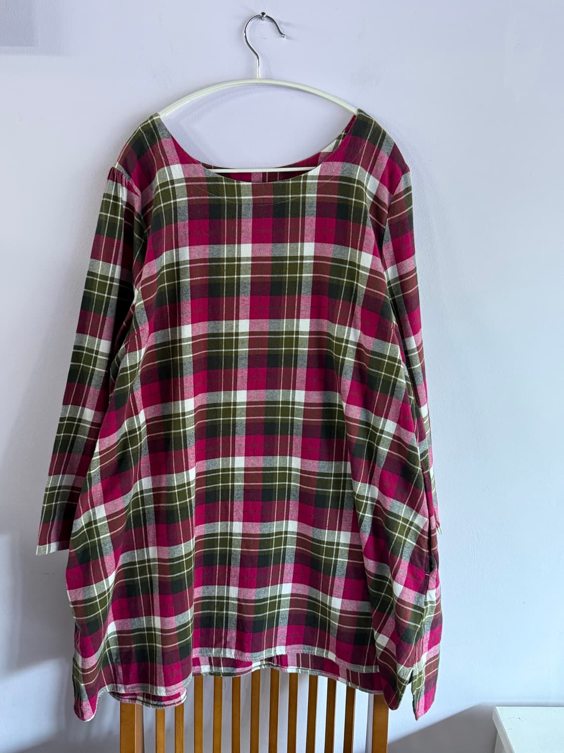 겨울 그린핑크체크 원피스 상품이미지6