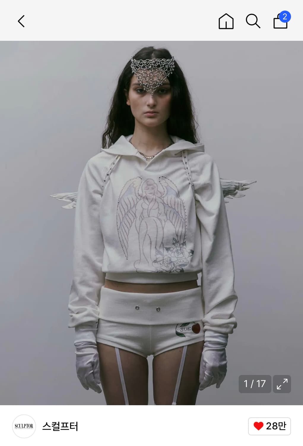 스컬프터 엔젤 후드 화이트 상품이미지1