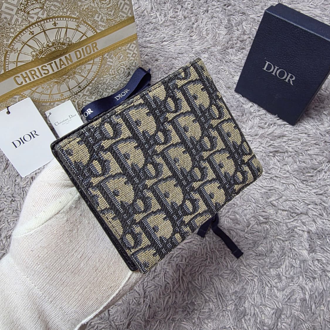 {클로젯}[24ss][크림 제품]디올 오블리크 반지갑 상품이미지4