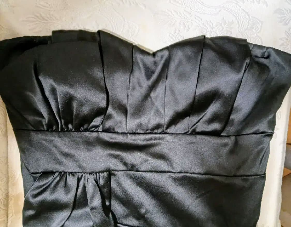 블랙 미니 파티 이브닝 드레스 새틴 오프숄더 캡 원피스 섹시 홀복 연말룩 상품이미지6