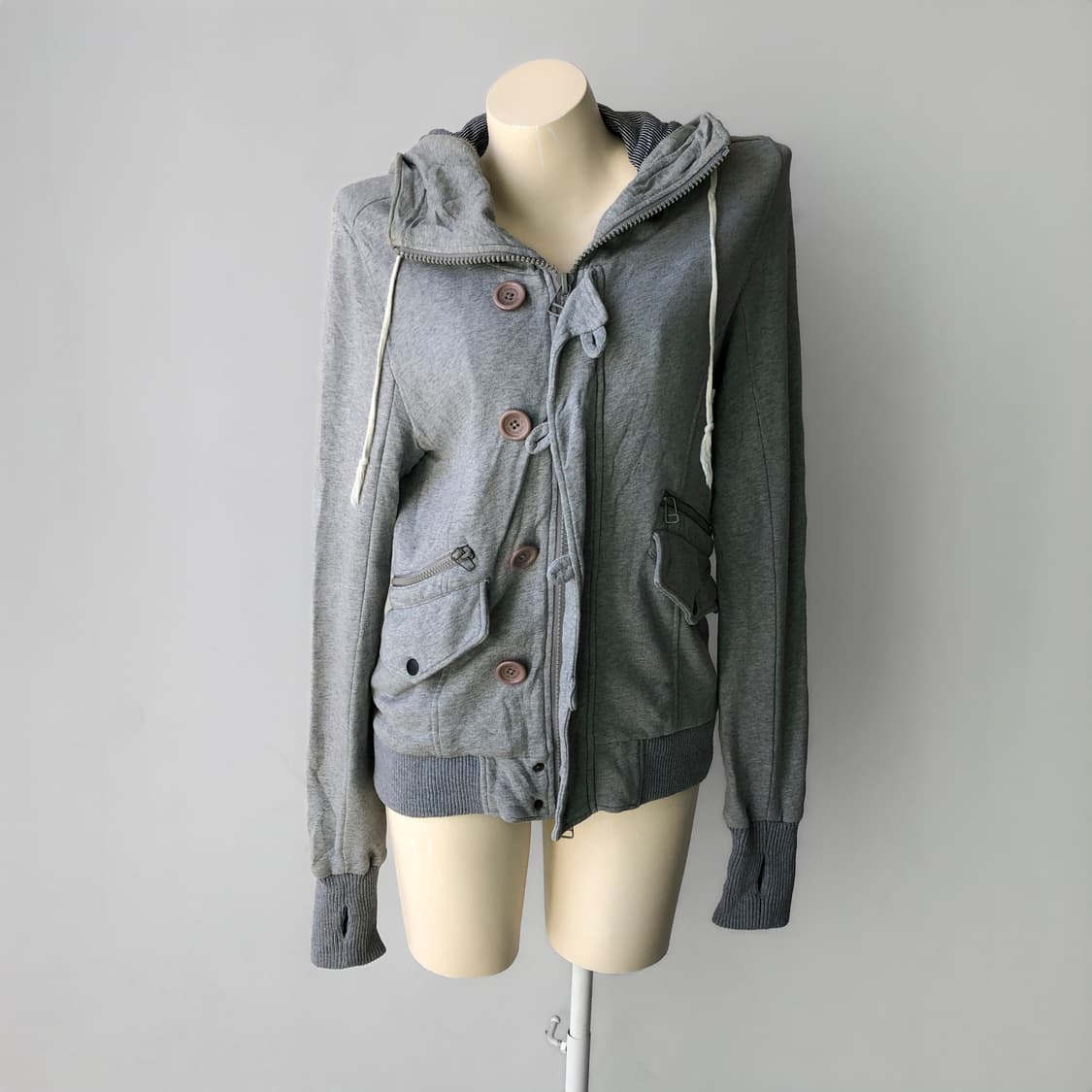 그레이 워머 코튼 저지 후드 집업 상품이미지6