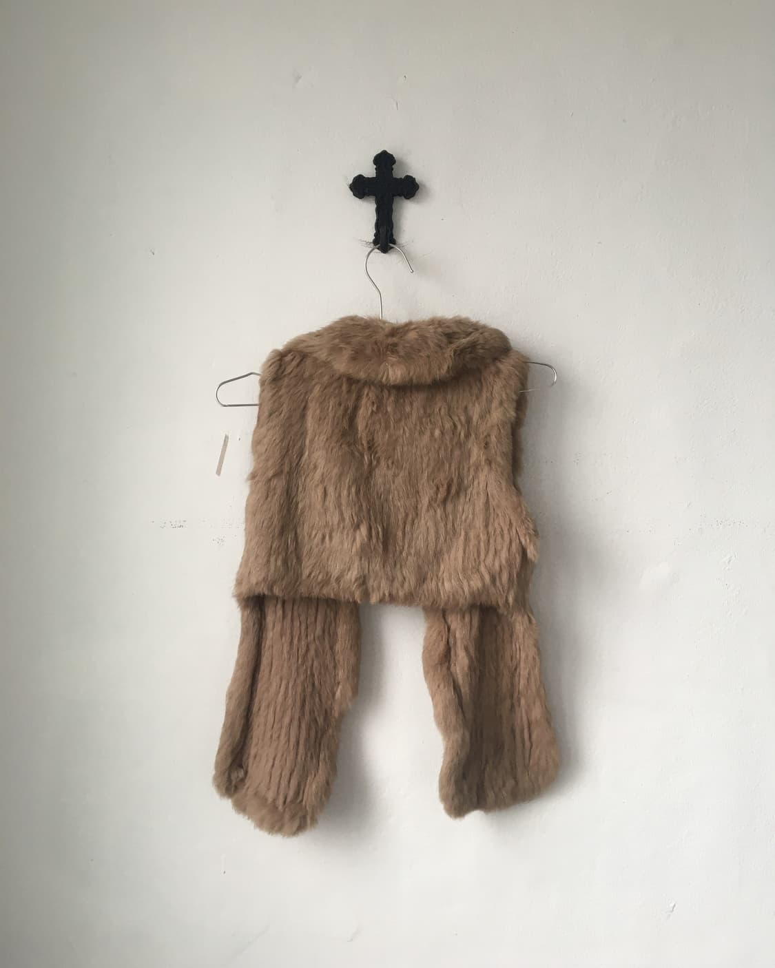 Corsage point rabbit fur vest 상품이미지3