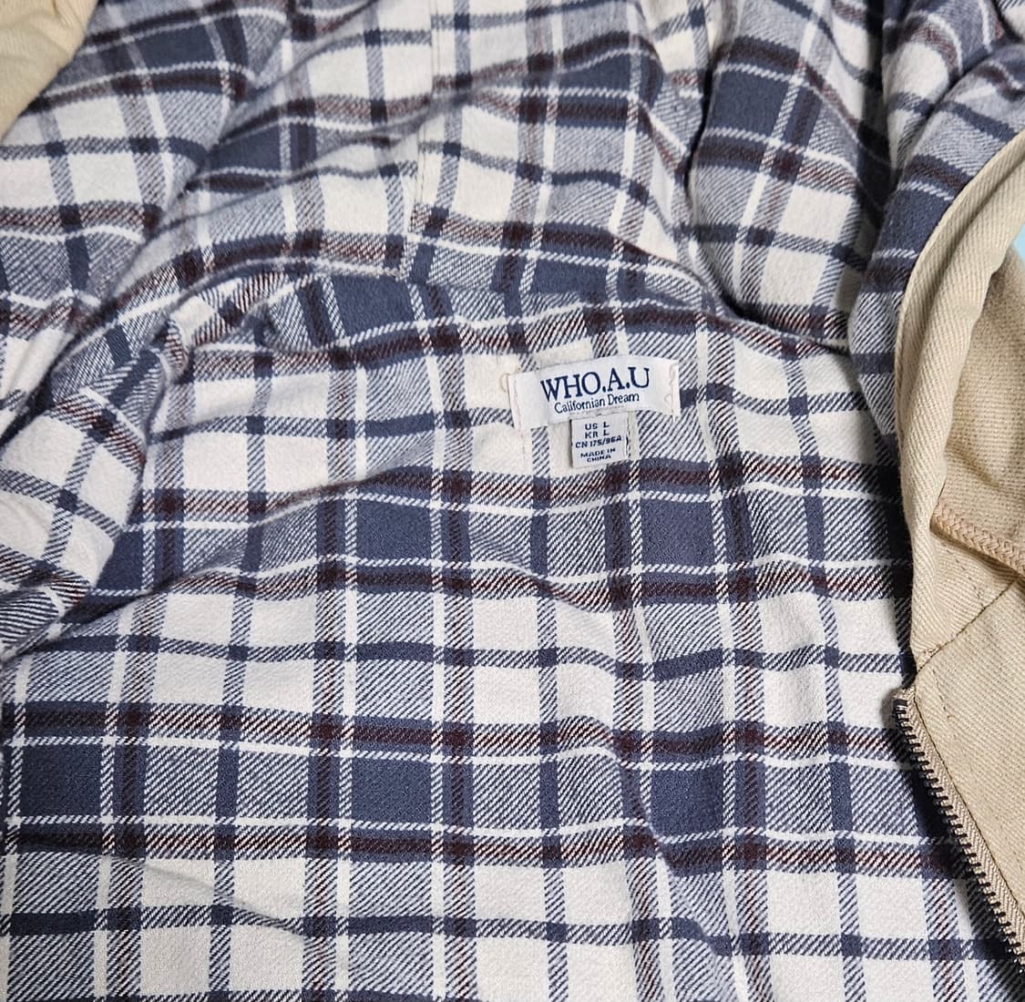 [L] WHOAU 카멜 베이지 후드 워크자켓 후드집업 워크집업 후디 상품이미지3