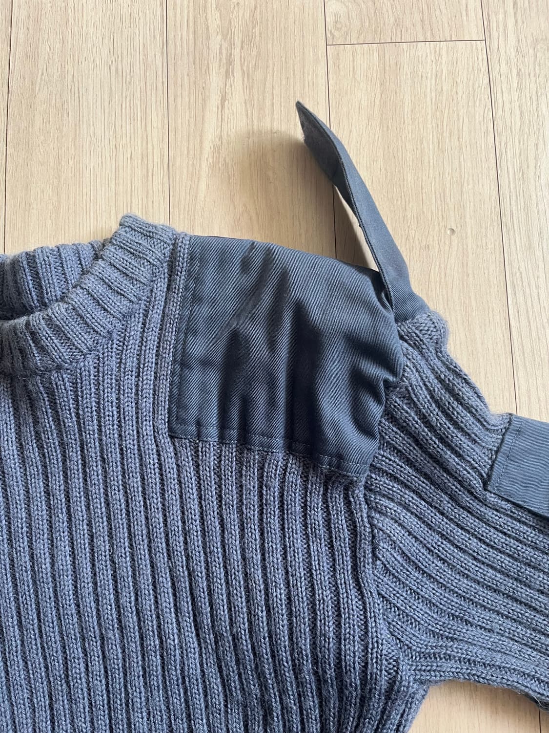 밀리터리 헤비 립 니트 블루 그레이 상품이미지6