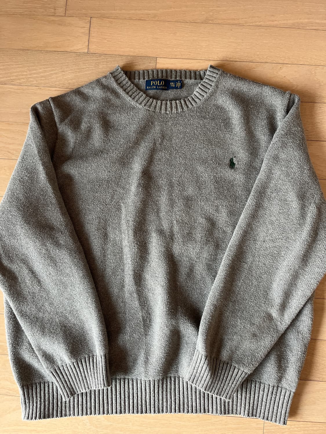 폴로 그린로고 그레이 니트 xxl 상품이미지1