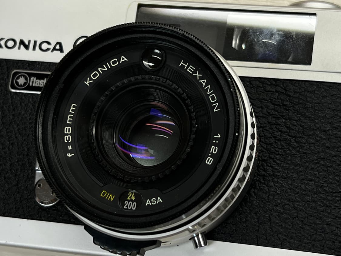 코니카 C35 flashmatic 필름카메라 + 파나소닉 플래시 상품이미지3