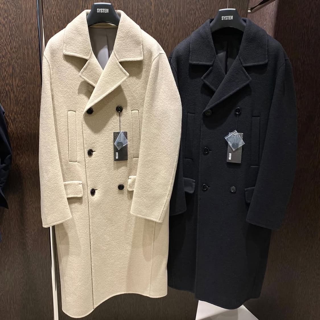 시스템옴므 MTR원단 차콜그레이 핸드메이드 더블 코트 95사이즈 상품이미지6