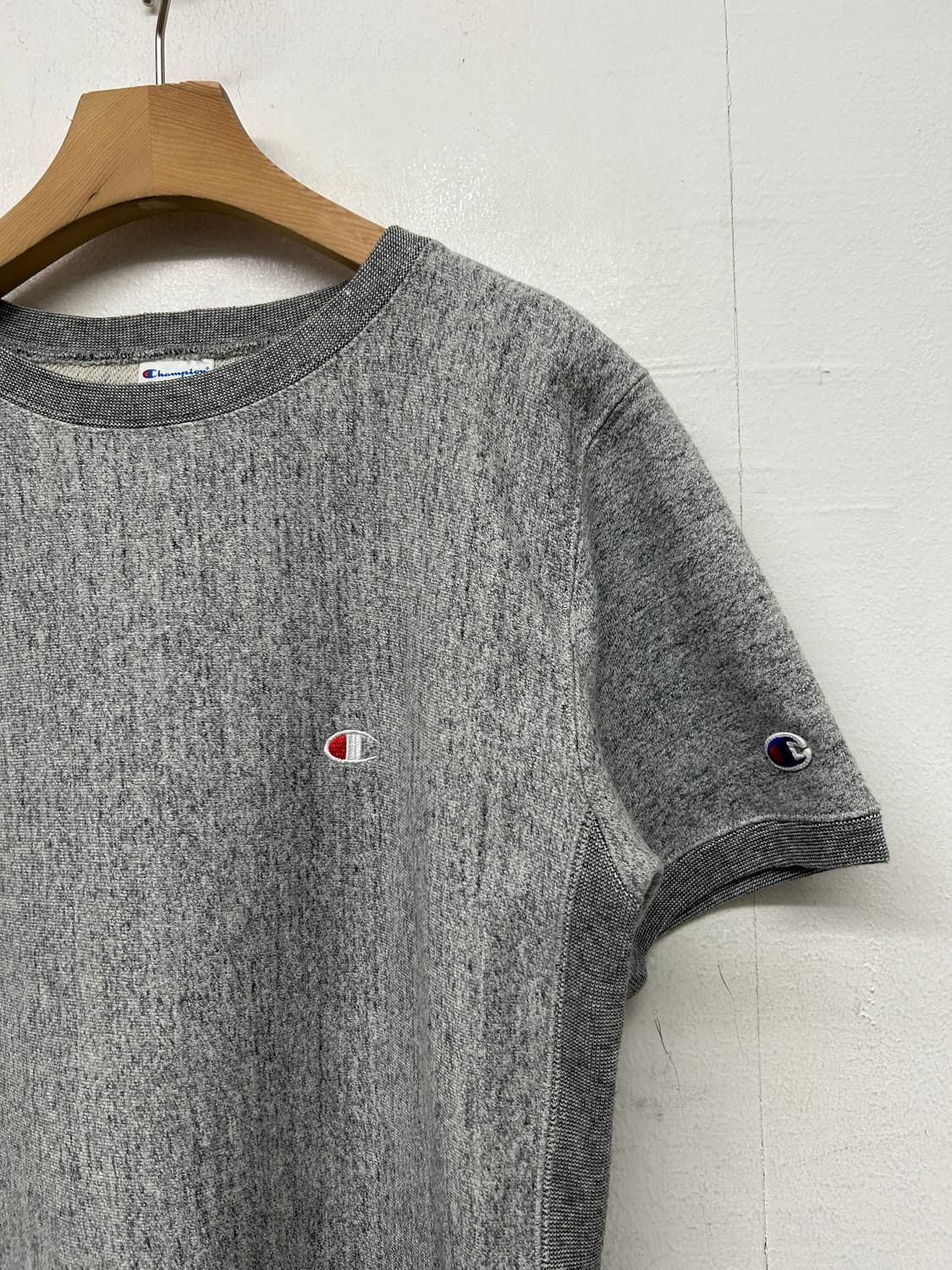챔피온 리버스위브 회색 반팔 맨투맨 티셔츠 상품이미지2