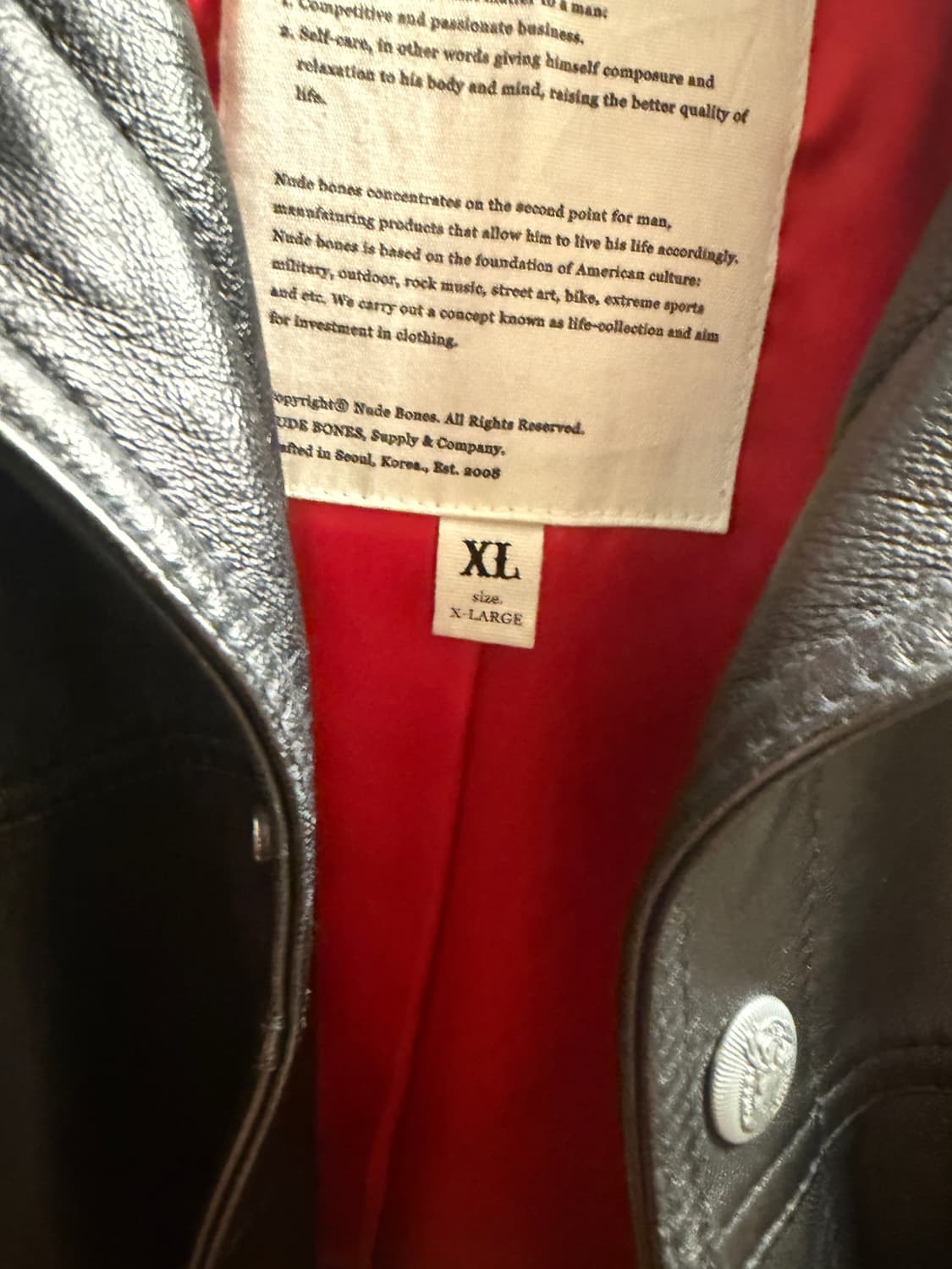 누드본즈 트러커 가죽자켓 XL 상품이미지2