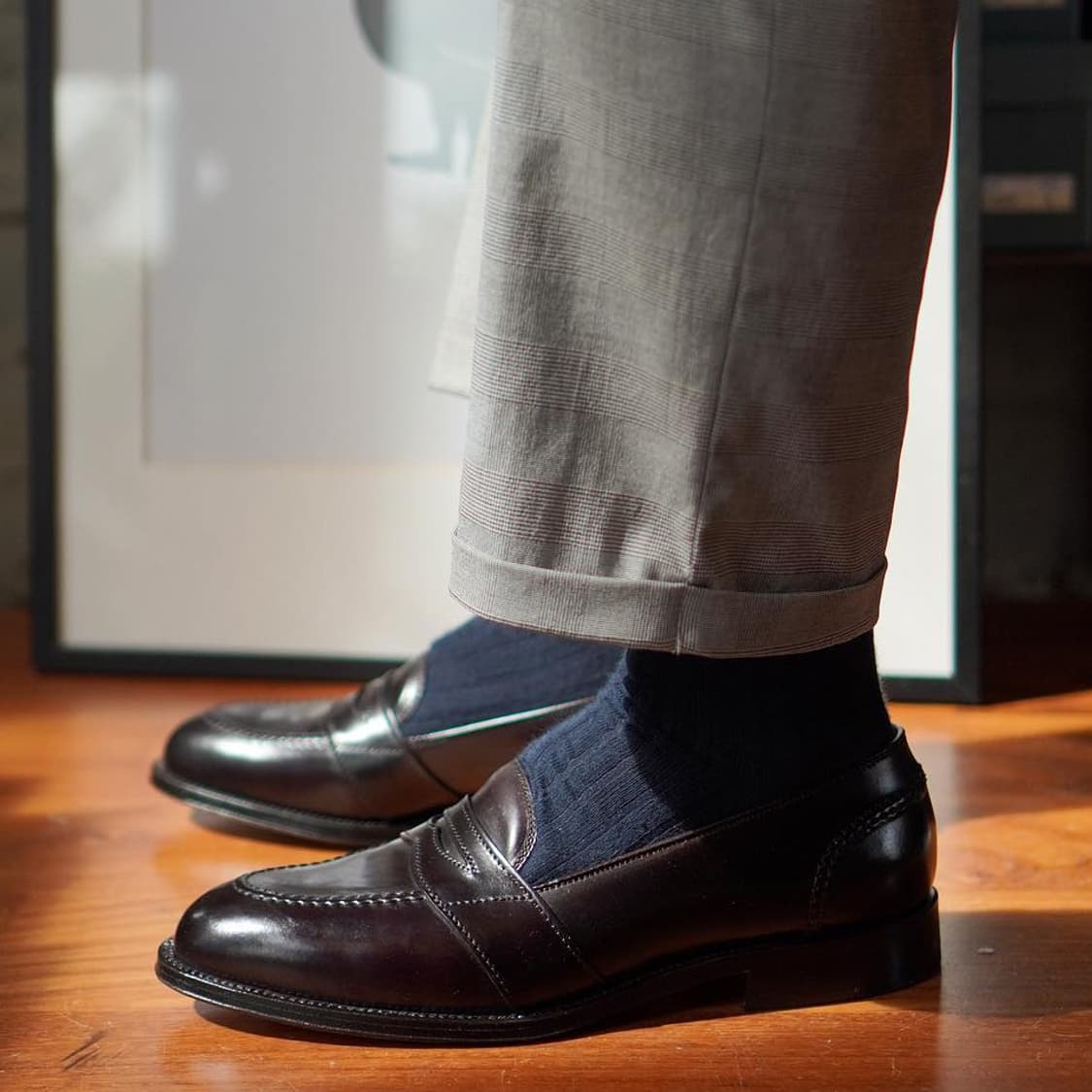 알든 684 8D(260사이즈) 버건디 코도반 풀스트랩 로퍼 상품이미지3