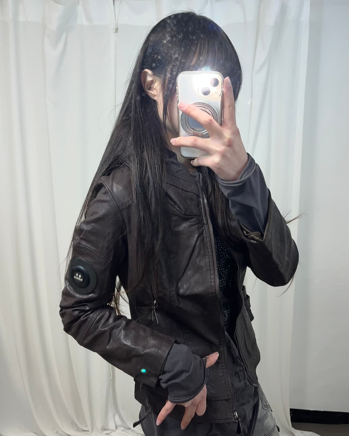 JM style 다크 브라운 레더 자켓 상품이미지5