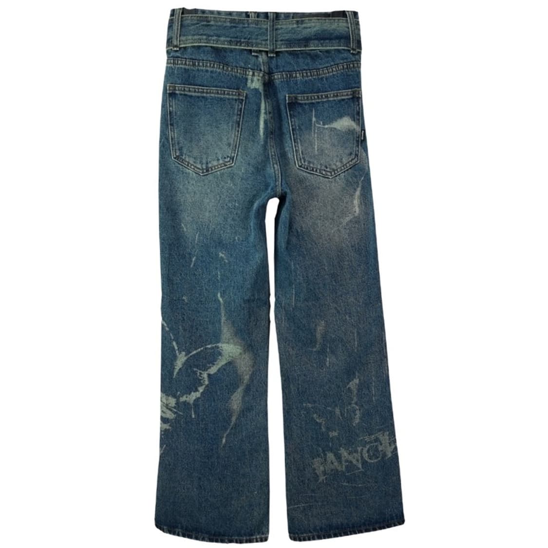 [팬시클럽] 벨티드 그래픽 부츠컷 데님 팬츠 청바지 M19691 상품이미지3