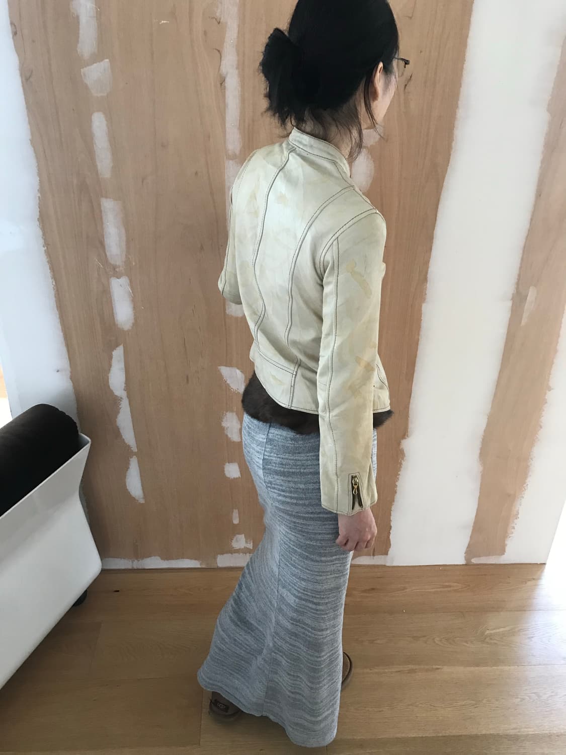 vintage painting leather jacket 상품이미지5