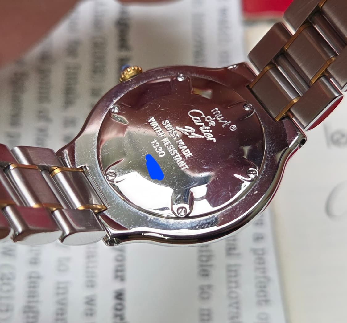 빈티지 까르띠에 머스트드 21C 콤비 31mm 남녀공용 블루핸즈 쿼츠  상품이미지7