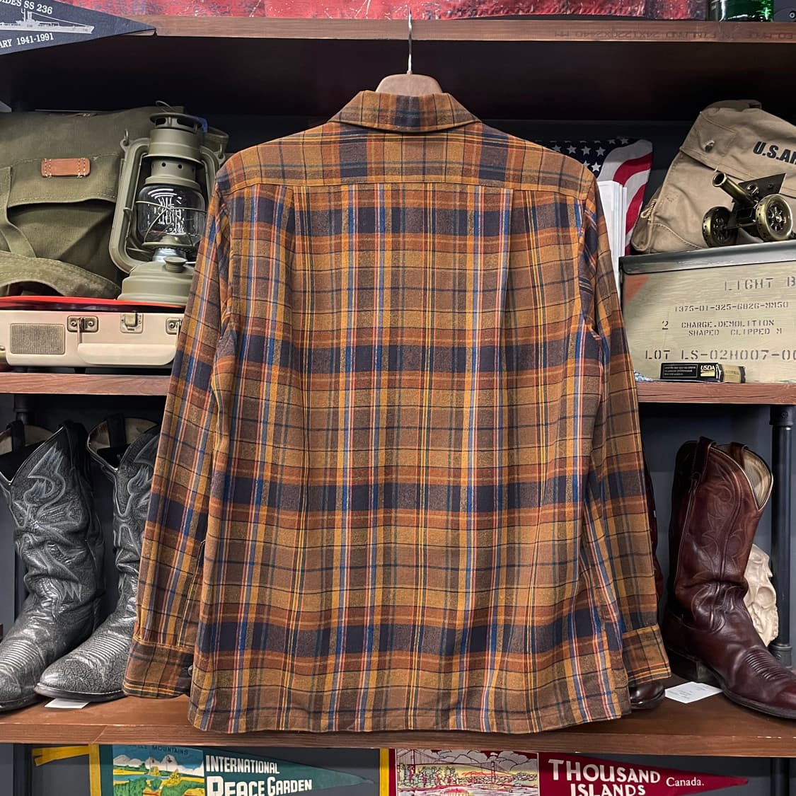 70s 펜들턴 체크 울 플란넬 셔츠 상품이미지2