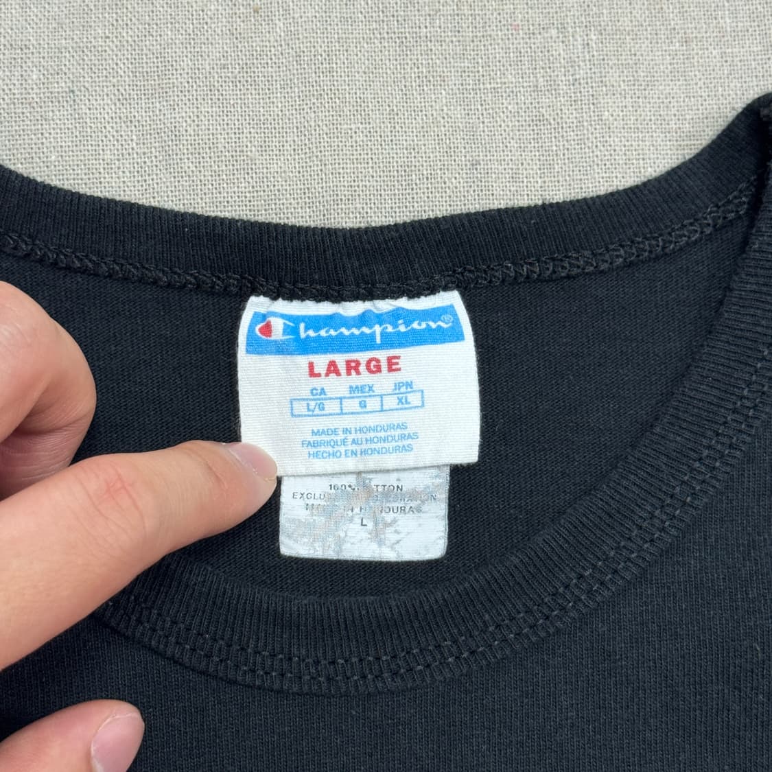 챔피온 자수 블랙 롱슬리브 L 상품이미지5