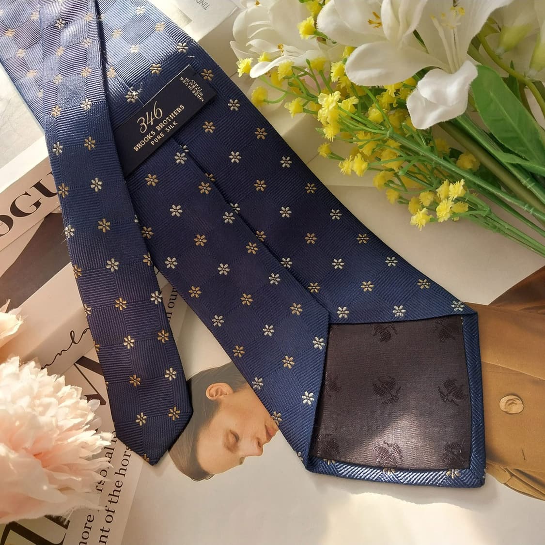 브룩스브라더스 실크 네이비 플라워 넥타이 9.9cm A+등급 K1389
 상품이미지5