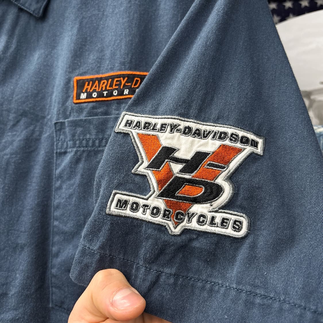 00s 할리데이비슨 코튼트윌 시그니처 패치아트 워크셔츠 N1251 상품이미지8