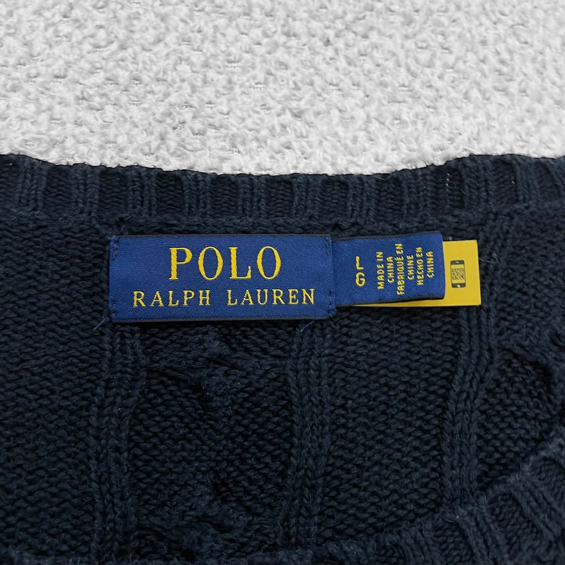 폴로 랄프로렌 포니 로고 케이블 라운드 니트 네이비 상품이미지3
