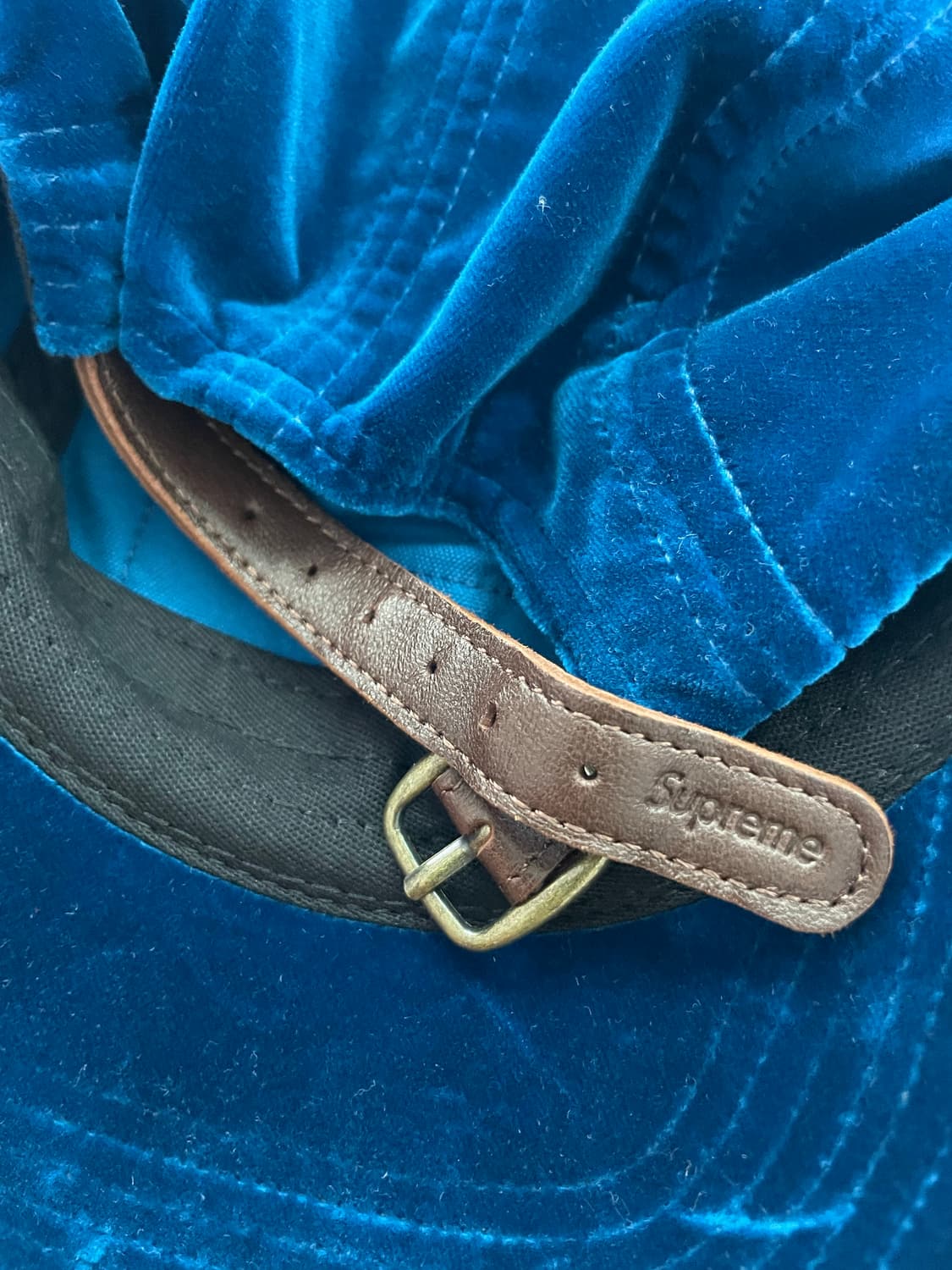 [OS] 슈프림 벨벳 캠프캡 블루 상품이미지8