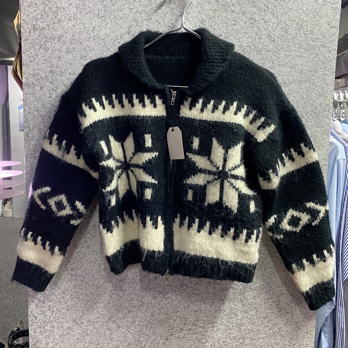 Vtg 울 패턴 니트 집업 B2833 상품이미지2