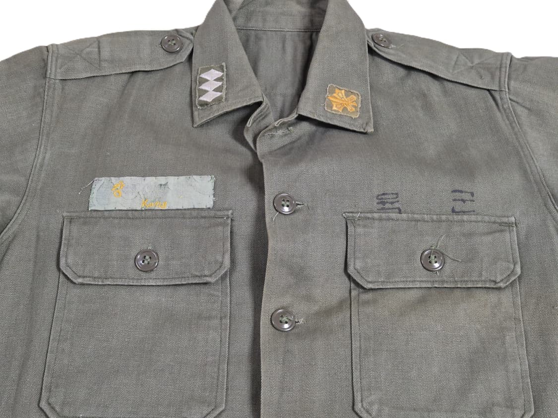 육군 구형 보병 대위 70년대 민무늬 전투복 상의 자켓 (L) 상품이미지9