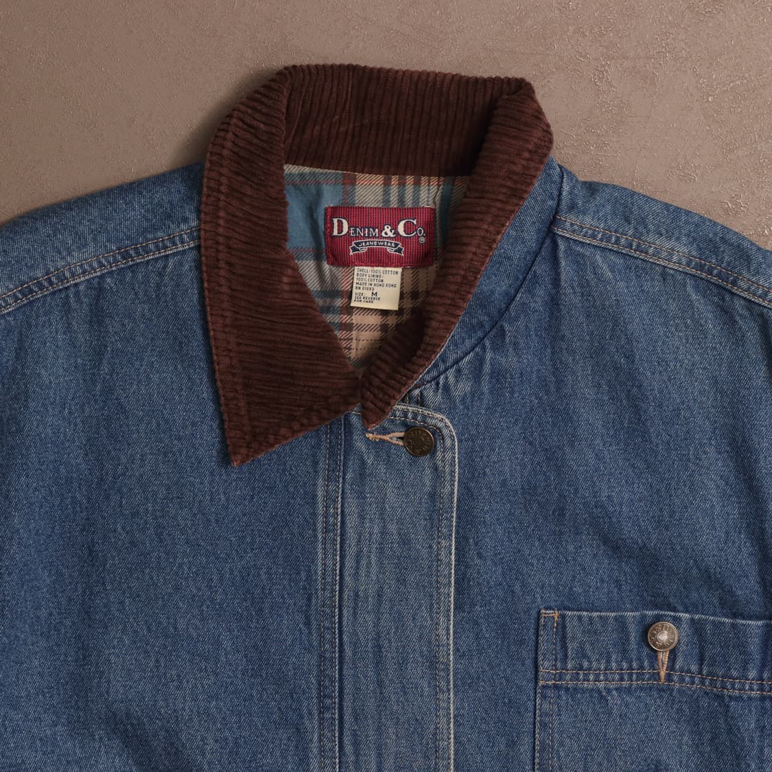 90's 데님앤코 코듀로이카라 커버올 자켓 A1692 상품이미지2