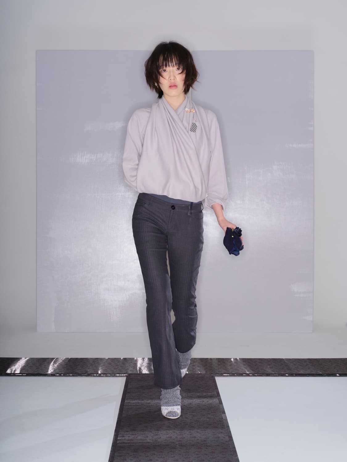 Chiyagi 키야기 해링본 팬츠 S 상품이미지4