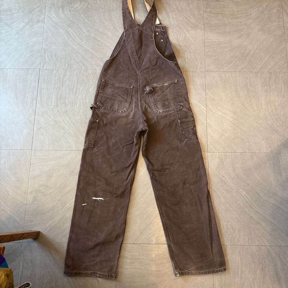 칼하트 R06 덕 캔버스 오리지널 브라운 더블니 오버롤 상품이미지7