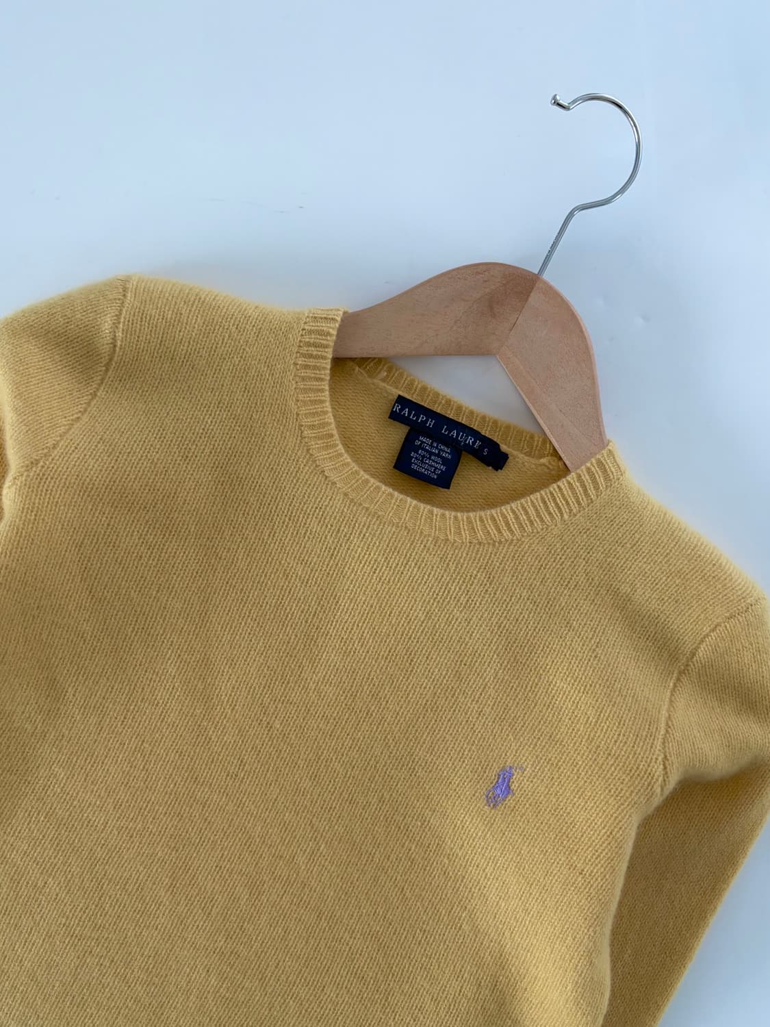 Polo 폴로 랄프로렌 우먼 옐로우 컬러 울 캐시미어 유넥 니트 상품이미지5