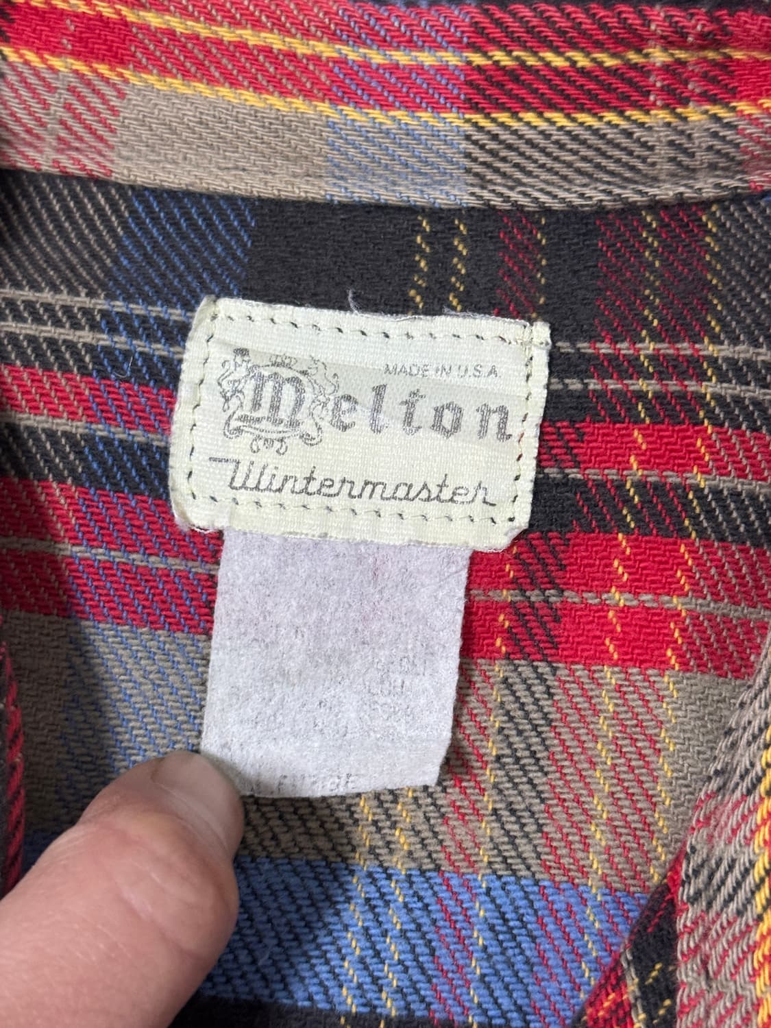 80s usa Melton Wintermaster 플란넬 체크 셔츠 상품이미지5