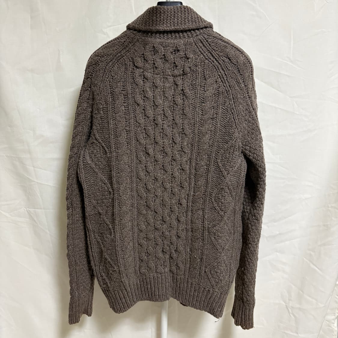 프레드페리 피셔맨 케이블 숄카라 집업 가디건 / 브라운, S 상품이미지8