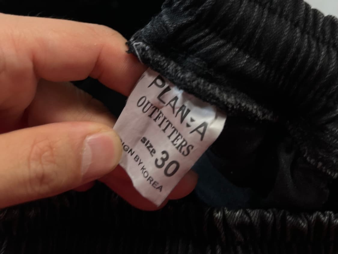 (30-32) PLAN A 스판 밴딩 데님 흑청 조거팬츠 바지 상품이미지5