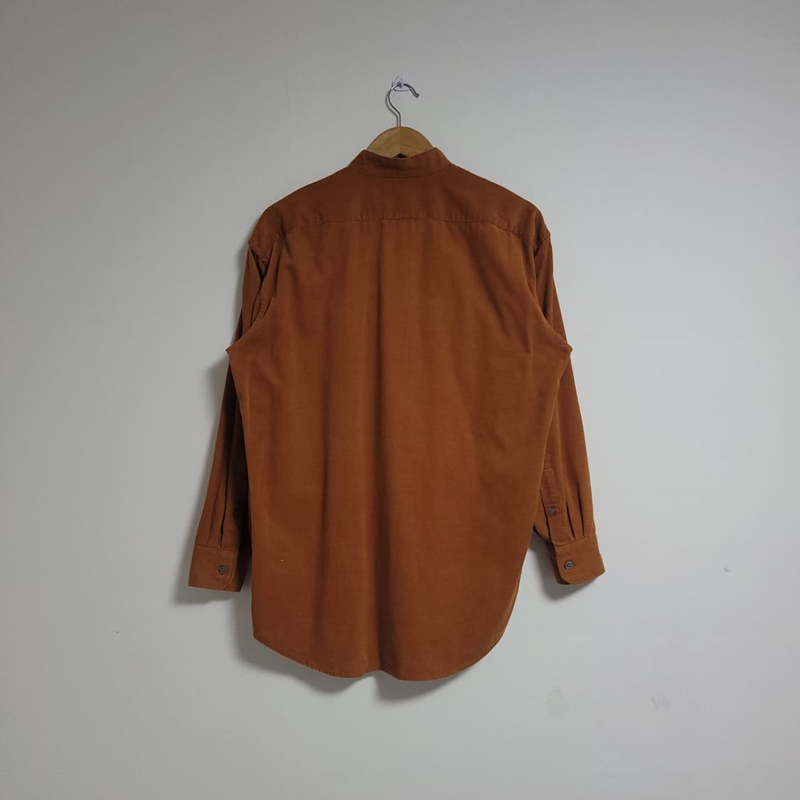 (S) UNIQLO U 유니클로 유메르 코듀로이 차이나 카라 셔츠 브라운 상품이미지4