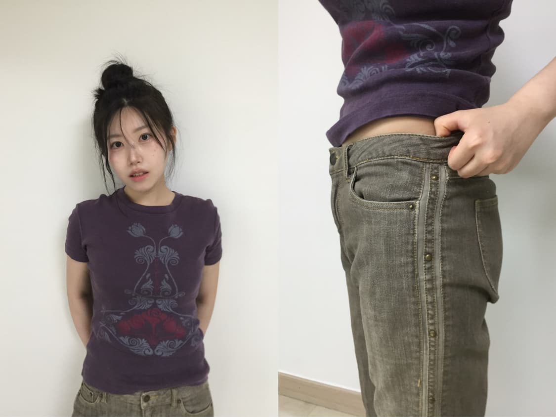 stud side low waist bootcut denim 상품이미지1