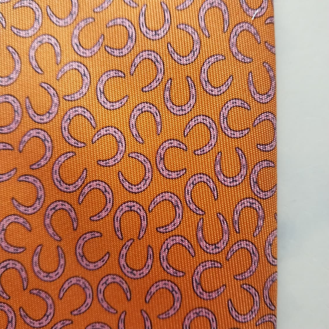 에르메스 실크 오렌지 말발굽 넥타이 9.3cm A+~A등급 K1612
 상품이미지10